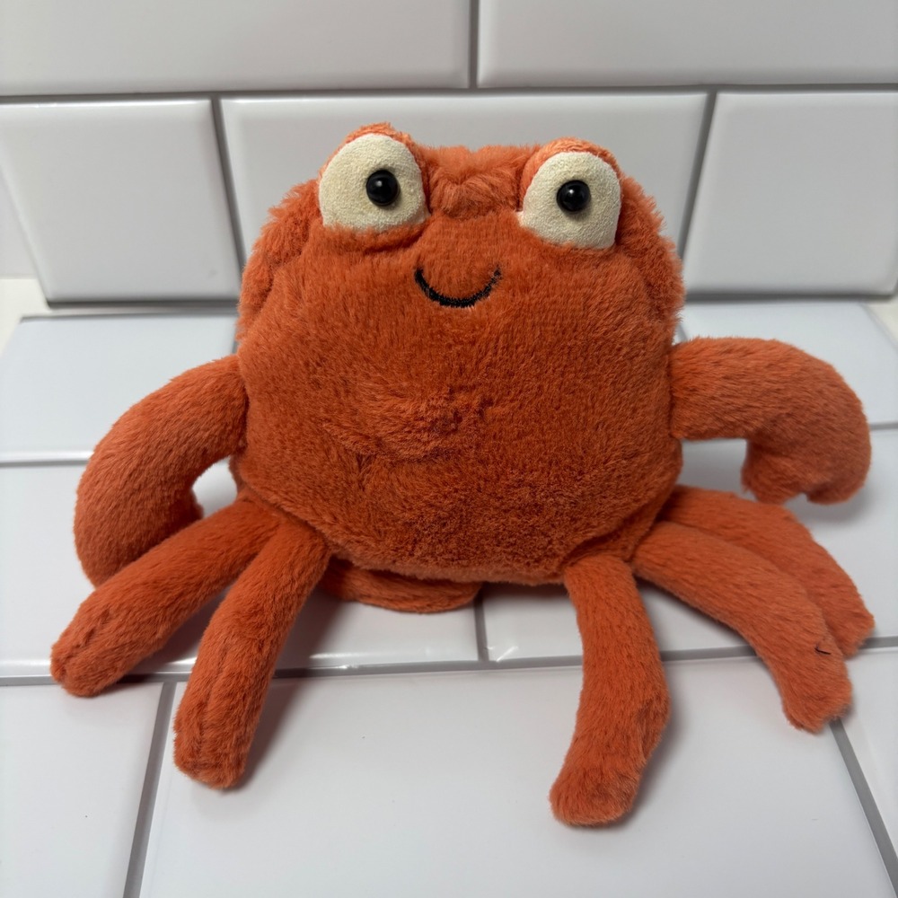 Jellycat Cozy Crew Crab Rare Retired Orange Plush Stuffed Animal Small 4.5 Inch